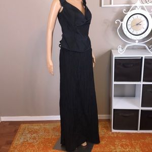 Ensembles Black 3Piece Gown Corset Top, Skirt,Wrap